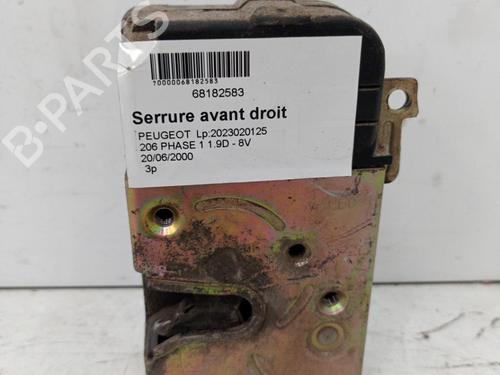 Cerradura puerta delantera derecha PEUGEOT 206 Hatchback (2A/C) 1.9 D (69 hp) 30016305