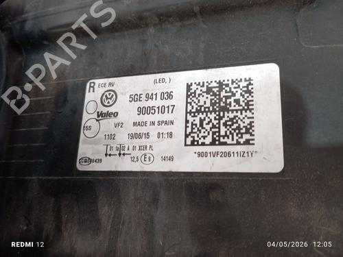 right-headlight-vw-golf-vii-5g1-bq1-be1-be2-2012-2013-2014-2015-2016-2017-2018-2019-2020-2021-34450469 main image