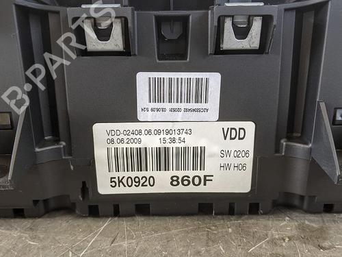 Instrument cluster VW GOLF VI (5K1) 1.4 | BP31784594C47