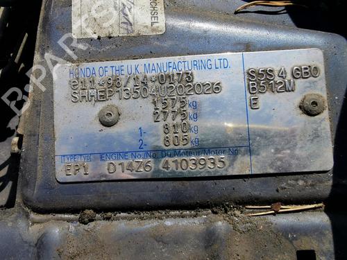 Used Parts HONDA CIVIC VII Hatchback (EU, EP, EV) 1.4 iS (EP1, EU5, EU7) (90 hp) 4402387