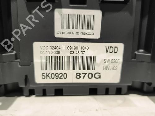 Instrument cluster VW GOLF VI (5K1) 1.6 TDI | BP31363420C47  - Image 5