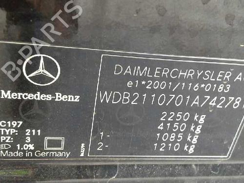 Rear right window mechanism MERCEDES-BENZ E-CLASS (W211) E 500 (211.070) | BP1966763C25 