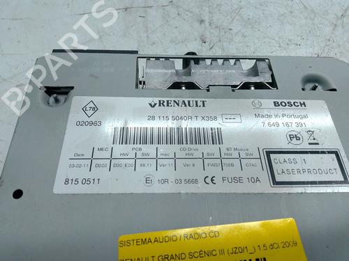 Radio RENAULT GRAND SCÉNIC III (JZ0/1_) 1.5 dCi (JZ09, JZ0D, JZ10, JZ14, JZ1G, JZ29, JZ2C) | BP29570413E6 