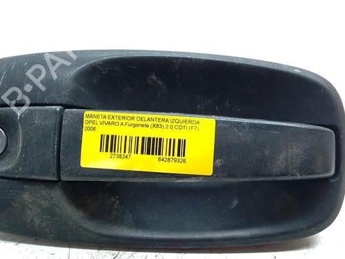 Used Front left exterior door handle OPEL VIVARO A Bus (X83) 2.0 CDTI (F7, J7, A07) (114 hp) 30157419