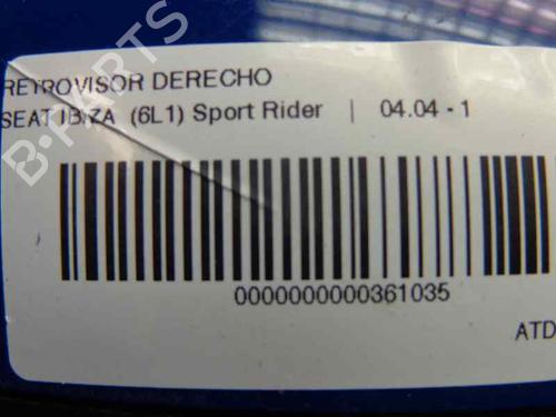 Right mirror SEAT IBIZA III (6L1) 1.9 TDI | BP609226C27 