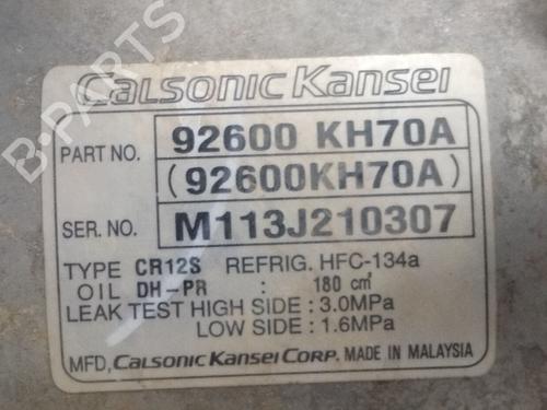 AC compressor NISSAN NAVARA NP300 (D40) 2.5 dCi 4WD | BP15554937M34 
