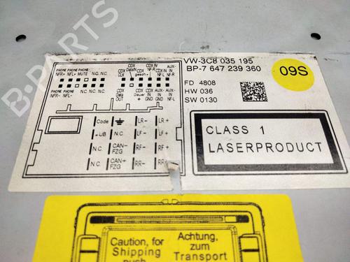 Display monitor VW PASSAT CC B6 (357) 2.0 TDI | BP19305181C48 - Image 2