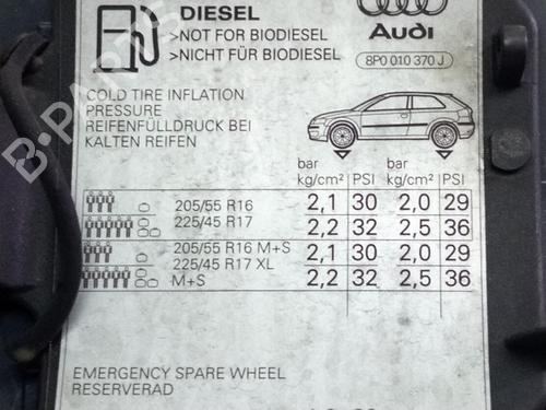 Klapa wlewu paliwa AUDI A3 (8P1)  | BP23135196C131 