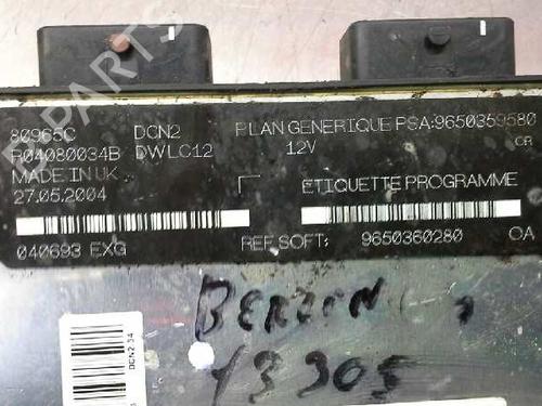 Engine control unit (ECU) CITROËN BERLINGO / BERLINGO FIRST Box Body/MPV (M_) 1.9 D 70 (MBWJZ, MCWJZ) | BP150980M57