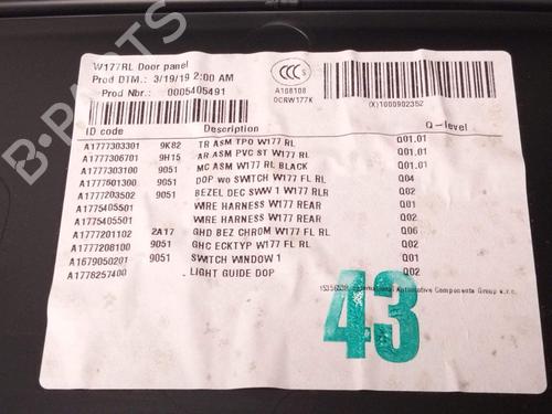 Rear left panel MERCEDES-BENZ A-CLASS (W177) A 180 d (177.003) | BP26458345C60 - Image 5