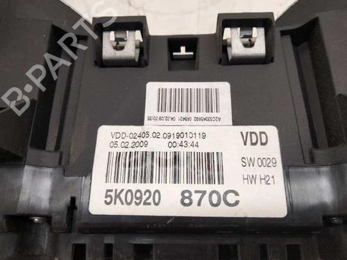 Instrument cluster VW GOLF VI (5K1) 1.6 TDI | BP16112063C47