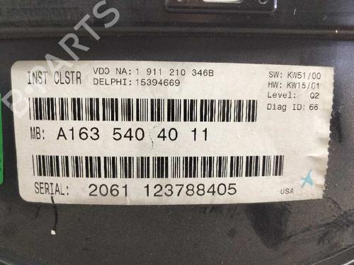 Instrument cluster MERCEDES-BENZ M-CLASS (W163) ML 400 CDI (163.128) | BP13735732C47 