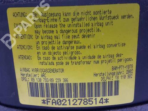 Driver airbag OPEL CORSA C (X01)  | BP876105C9 