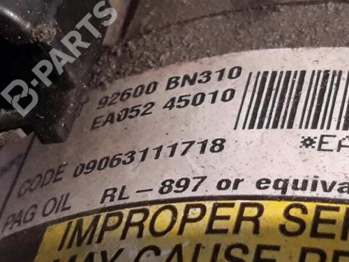 AC compressor NISSAN ALMERA TINO (V10) 2.2 dCi | BP1262371M34 