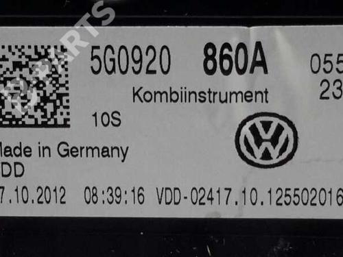 Instrument cluster VW GOLF VII (5G1, BQ1, BE1, BE2) 1.6 TDI | BP2696736C47 