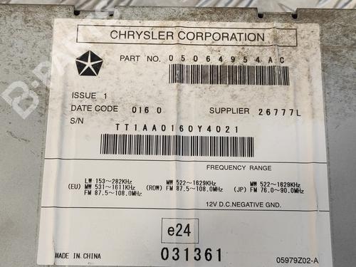 Radio CHRYSLER GRAND VOYAGER V (RT)  | BP10862677E6 