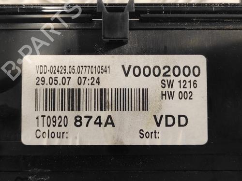 Kombinert Instrument VW TOURAN (1T1, 1T2) 1.9 TDI | BP15098439C47 