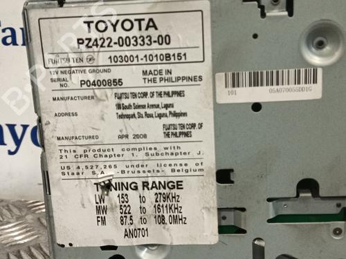 Radio TOYOTA YARIS (_P13_)  | BP30587257E6 