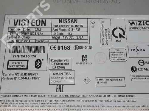 Radio NISSAN QASHQAI II SUV (J11, J11_)  | BP5652172E6 