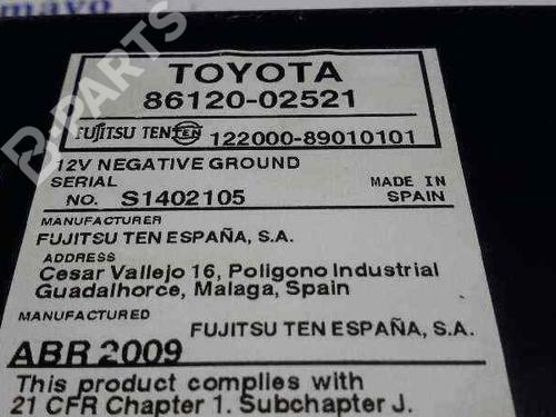 Radio TOYOTA AURIS (_E15_)  | BP886934E6 