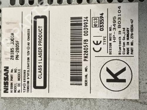 Radio NISSAN QASHQAI / QASHQAI +2 I (J10, NJ10, JJ10E)  | BP18782347E6 