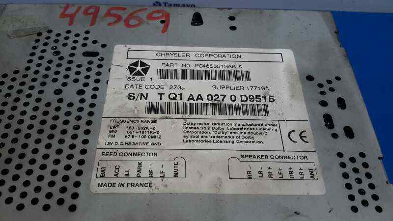 Radio Jeep Grand Cherokee Ii Wj Wg 3 1 Td 4x4 Paka a B Parts