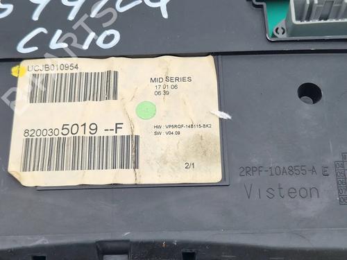 Instrument cluster RENAULT CLIO III (BR0/1, CR0/1) 2.0 16V (BR0C, BR0K, CR0C, CR0K) | BP30343960C47 