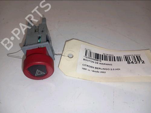 Used Warning switch CITROËN BERLINGO / BERLINGO FIRST MPV (MF_, GJK_, GFK_) 2.0 HDI 90 (MFRHY) (90 hp) 30416763