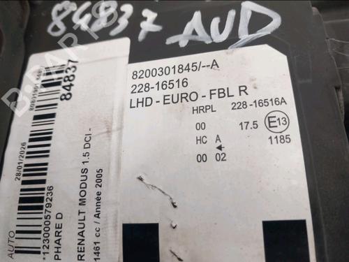 Right headlight RENAULT MODUS / GRAND MODUS (F/JP0_) 1.5 dCi (FP0D, JP0D) | BP31964101C29 - Image 4