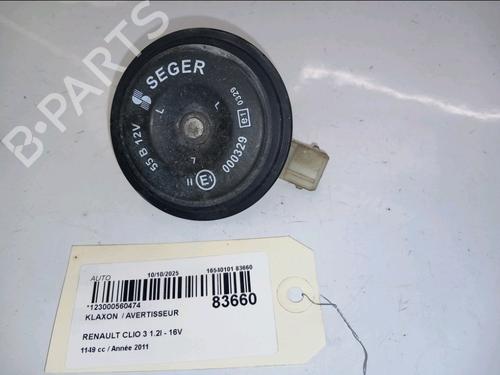 Used Horn RENAULT CLIO III (BR0/1, CR0/1) 1.2 16V (BR02, BR0J, BR11, CR02, CR0J, CR11) (75 hp) 30415830