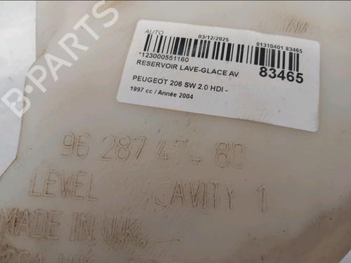 Windscreen washer tank PEUGEOT 206 SW (2E/K) 2.0 HDi | BP30800692C113