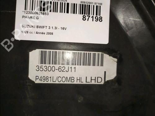 Left headlight SUZUKI SWIFT III (MZ, EZ) 1.3 (RS413, ZC11S) | BP39609045C28 - Image 3
