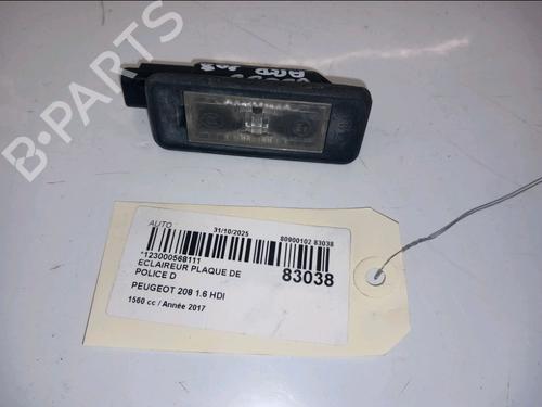 Used Licence plate light PEUGEOT 208 I (CA_, CC_) 1.6 HDi / BlueHDi 75 (75 hp) 30422305