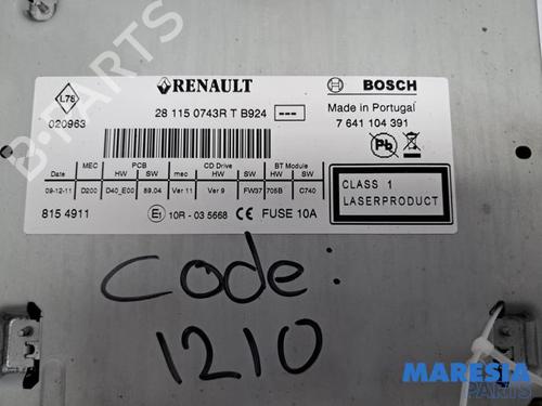 Radio RENAULT GRAND SCÉNIC III (JZ0/1_) 1.6 dCi (JZ00, JZ12) | BP31462042E6 