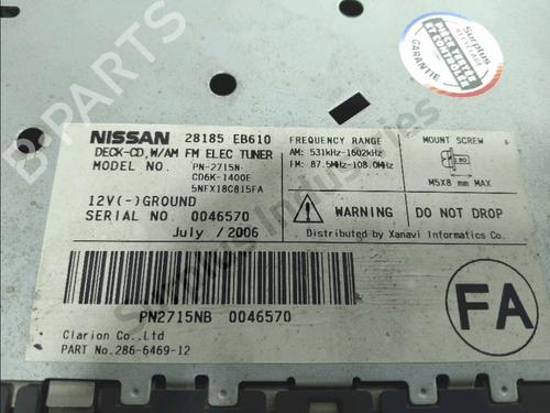 Radio NISSAN NAVARA NP300 (D40) 2.5 dCi 4WD | BP34713215E6 - Image 5