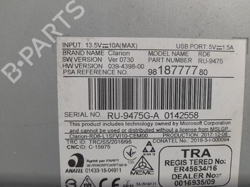 Radio PEUGEOT EXPERT Van (V_) 1.6 BlueHDi 95 | BP31541551E6 - Image 3