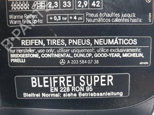 Klapa wlewu paliwa MERCEDES-BENZ C-CLASS (W203) C 230 Kompressor (203.040) | BP29581615C131 