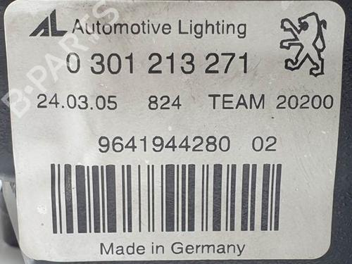Left headlight PEUGEOT 407 (6D_) 2.0 HDi 135 (6DRHRH, 6DRHRE, 6DRHRG, 6DRHRJ) | BP24989461C28 