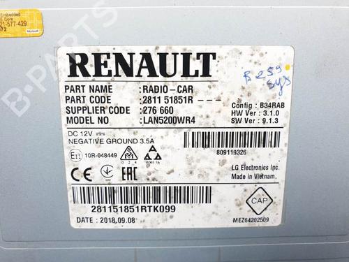 Radio DACIA SANDERO II TCe 90 (B8M1, B8MA, B8AC) | BP24935242E6 