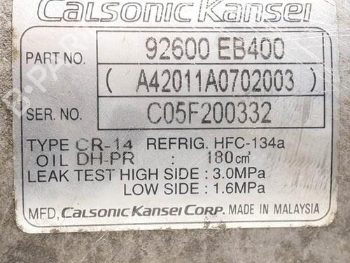 AC compressor NISSAN NAVARA NP300 (D40) 2.5 dCi | BP11271690M34 