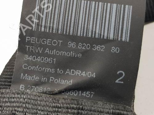Rear left seatbelt PEUGEOT 3008 I MPV (0U_) 1.6 HDi | BP15803835I29 