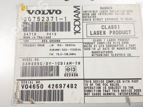 Radio VOLVO S40 II (544) 1.6 D | BP25121421E6 