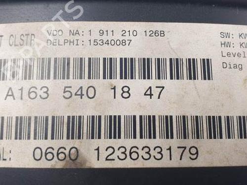 Instrument cluster MERCEDES-BENZ M-CLASS (W163) ML 270 CDI (163.113) | BP22377633C47 