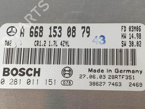 Engine control unit (ECU) MERCEDES-BENZ A-CLASS (W168) A 170 CDI (168.009, 168.109) | BP25908571M57 