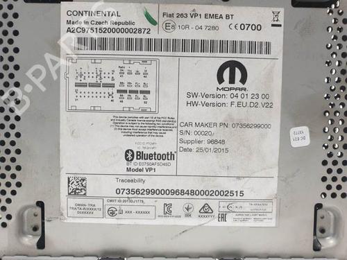 Radio FIAT DOBLO Platform/Chassis (263_) 1.3 D Multijet | BP12358593E6 