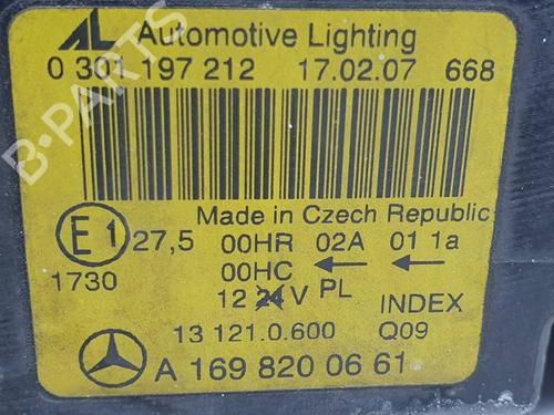 Right headlight MERCEDES-BENZ A-CLASS (W169) A 180 CDI (169.007, 169.307) | BP29265738C29 