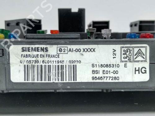 Fuse box PEUGEOT 206 CC (2D) 1.6 16V (2DNFUF, 2DNFUR) | BP7351038E1 