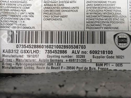 Passenger airbag FIAT 500 (312_) 1.3 D Multijet (312AXB1A) | BP9589936C10 