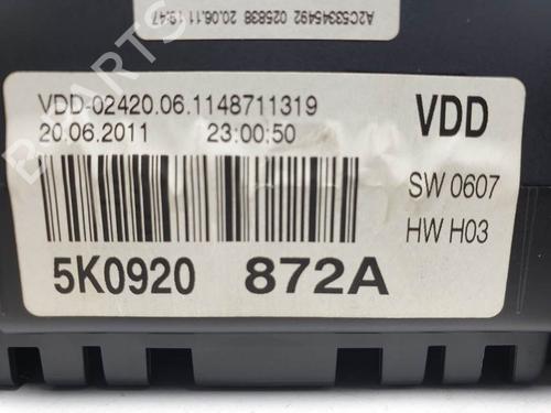 Instrument cluster VW GOLF VI (5K1) 1.6 TDI | BP24340235C47  - Image 6