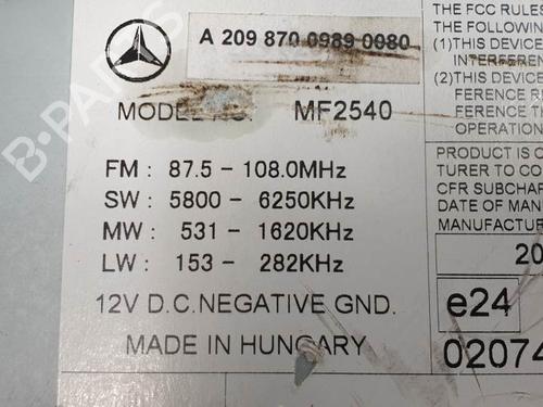 Radio MERCEDES-BENZ CLK Convertible (A209) CLK 200 Kompressor (209.441) | BP9111066E6 